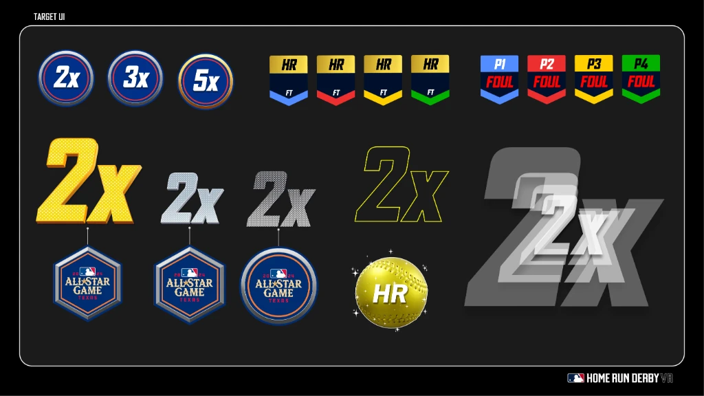 Home Run Derby VR Style Guide — Target UI Elements and Multipliers