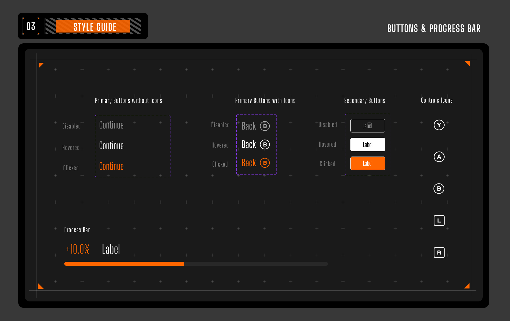 Style guide — buttons and progress bars