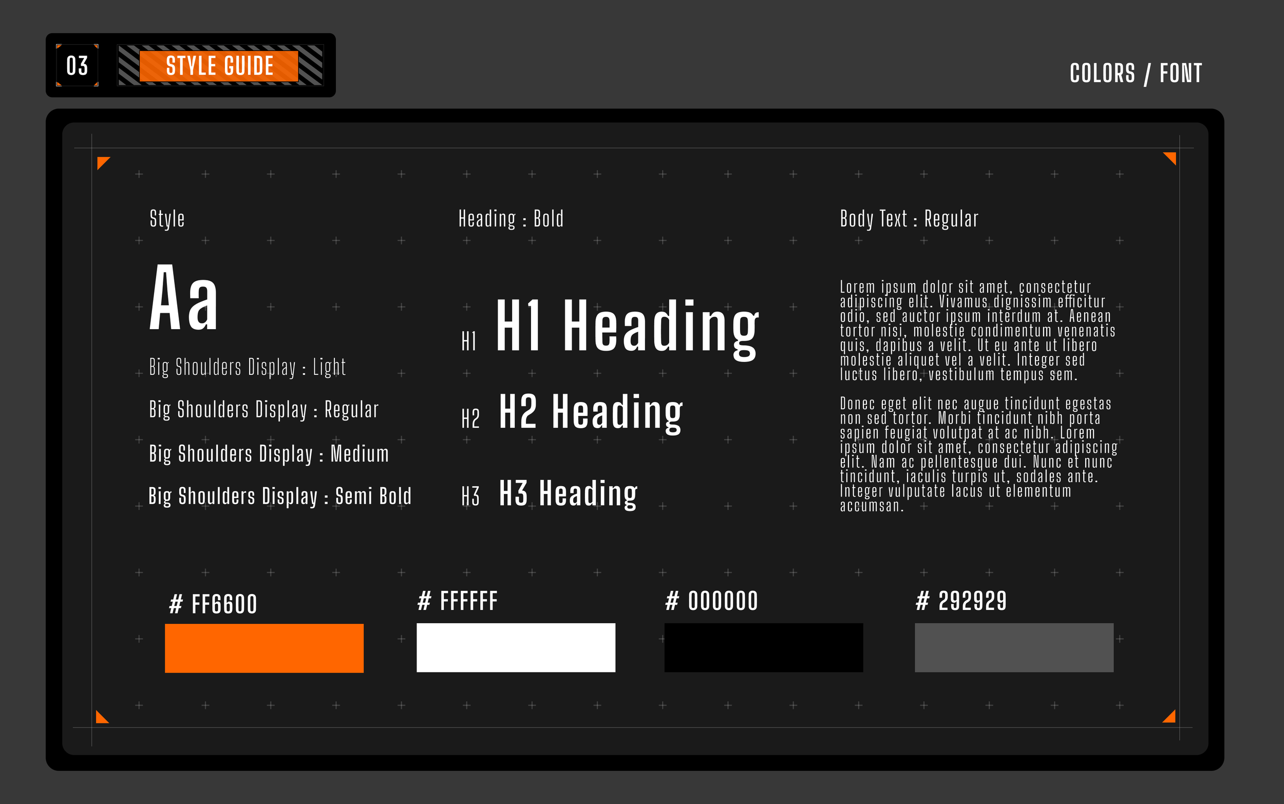 Style guide — typography and color palette