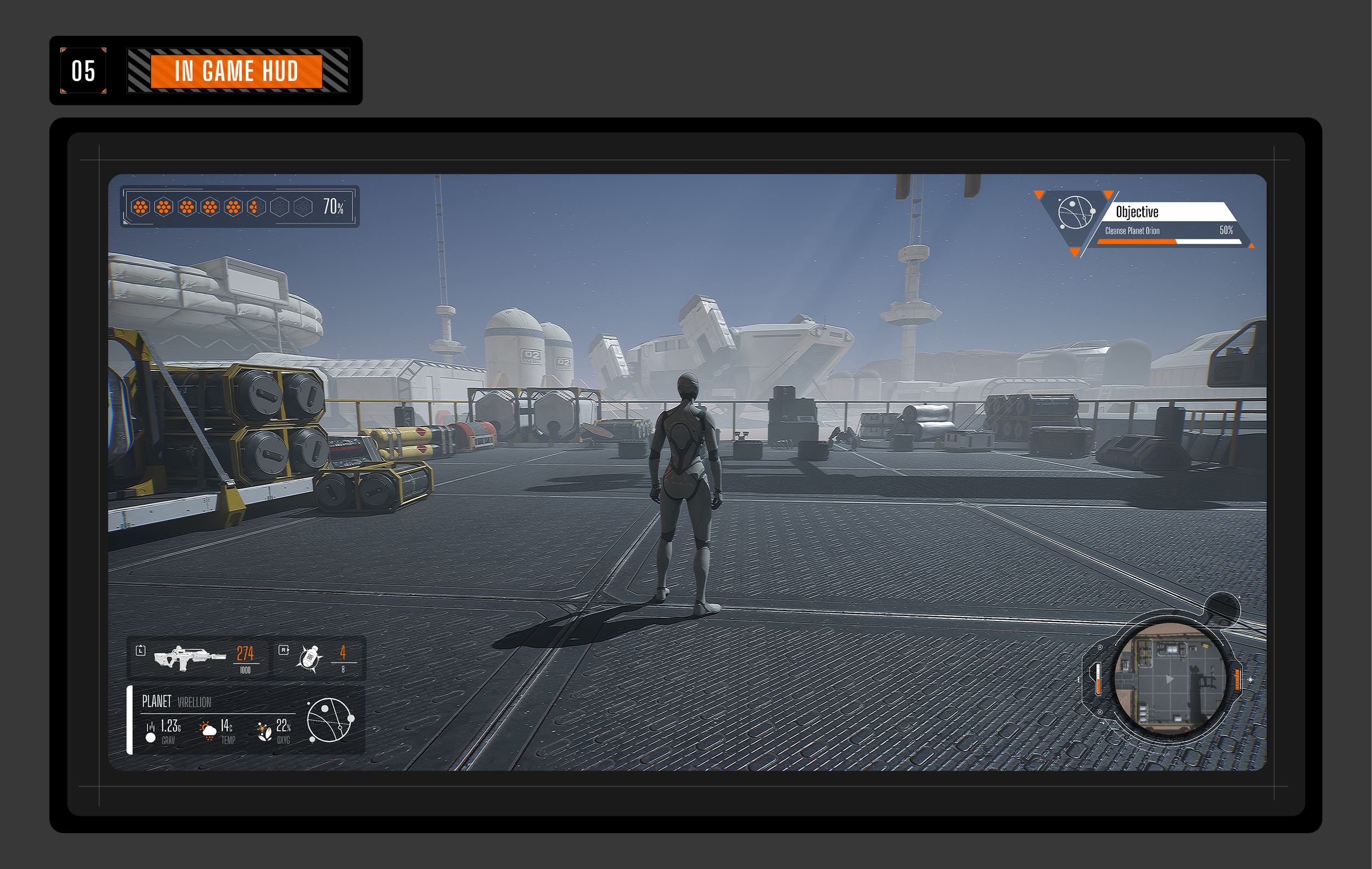 In-game HUD — minimap, life bar, objectives