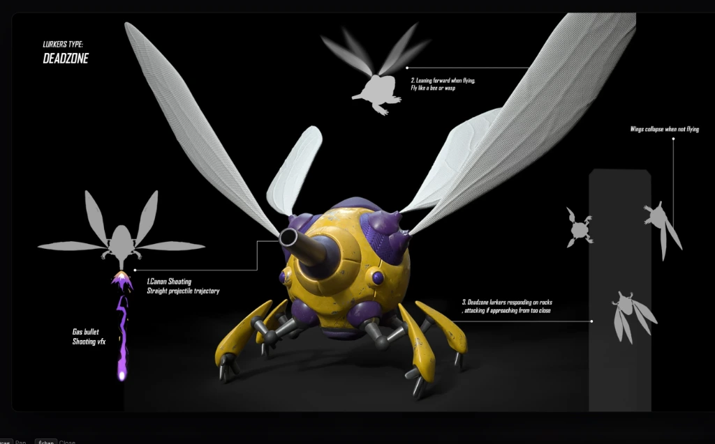 Wings of Icaria — Deadzone Lurker Concept Art & 3D Render