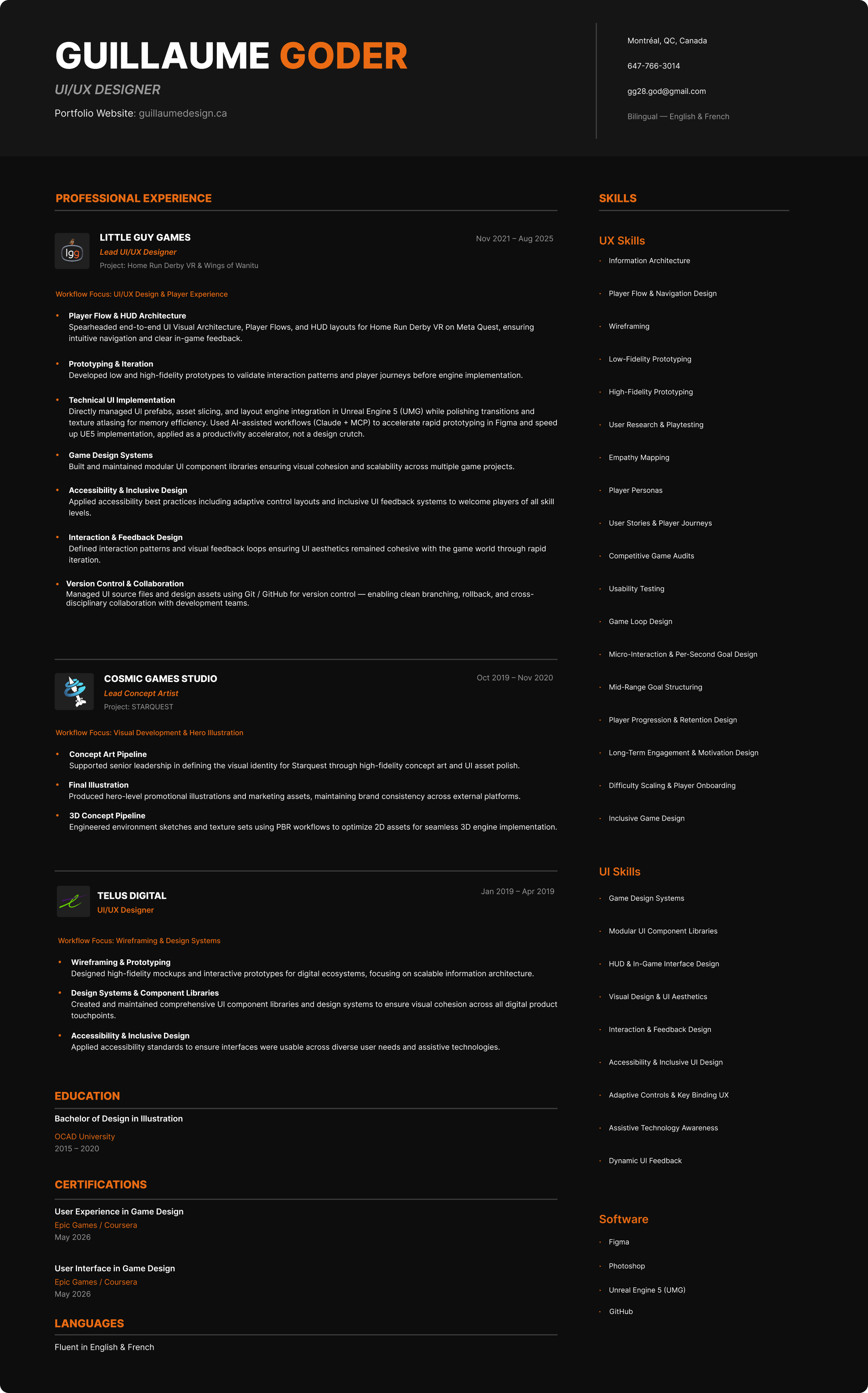 UI/UX Resume — English